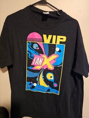 VIP Fan X Graphic Tee - Black with Neon Accents